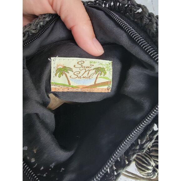 Sun "N" Sand Woven Straw Tassel Crossbody Bag Boho Style With Tags - Picture 8 of 12